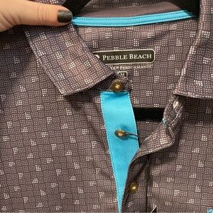 NWT Pebble Beach Men's Short Sleeve Dry-Luxe Performance Polo Shirt